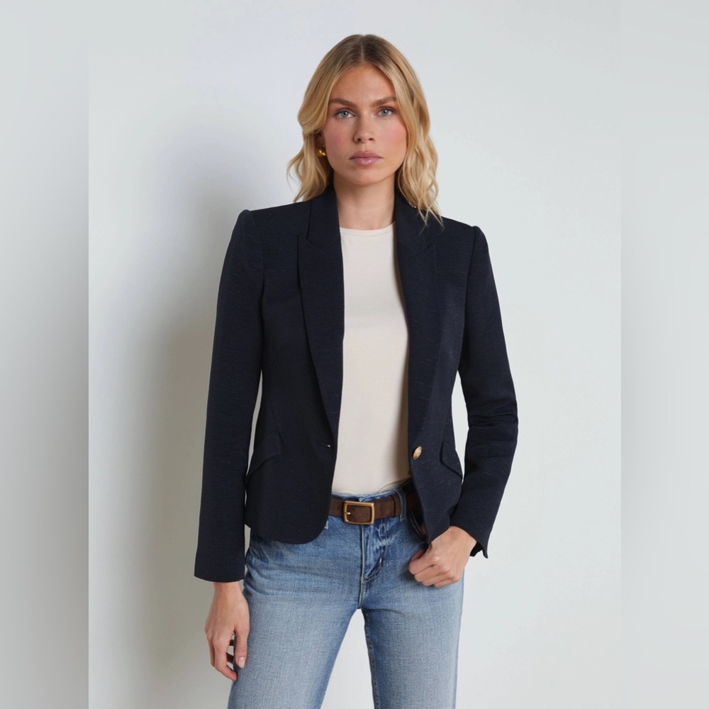 NWT $598 L'agence Jennah Textured Blazer Coat Jacket